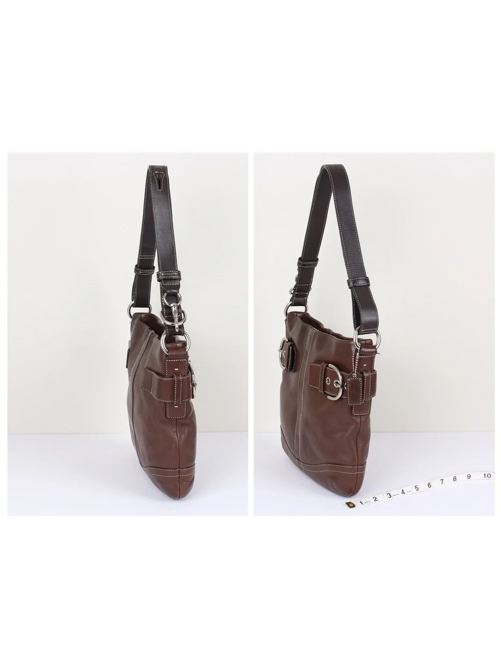 Vintage Coach Soho Slim Duffle Brown Leather Crossbody Shoulder Bag 1452 Y2K